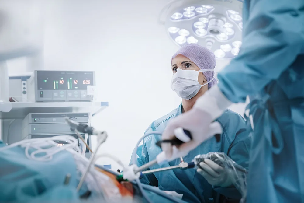 Medical team performing gastric bypass surgery